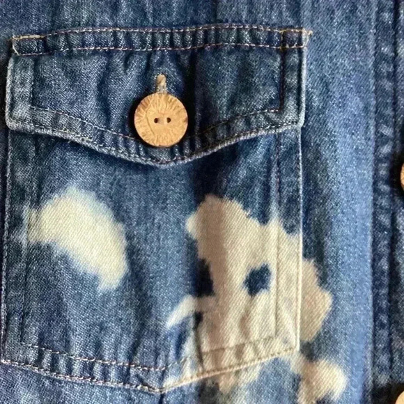 ROBBIE BEE 10 Petite Stone Washed Denim Button Down Shirt Midi Dress - Picture 4 of 12